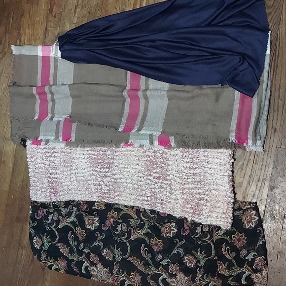 Accessories - 6 For $10 All Scarves For $5 Floral, Pink, Navy,  and Plaid Scarves Set